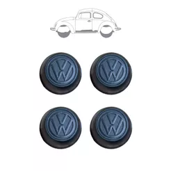 Jogo Calota Centro Copinho Fusca Brasilia Variant Logo VW preto aro 14 aro 15