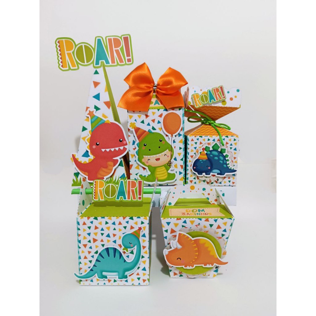 Kit Festa - 50 Lembrancinhas Personalizada Dino Baby - Caixinhas Personalizadas - Papelaria Personalizada- kit dino baby-aniversario