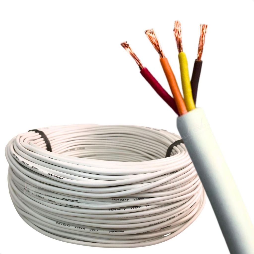 Cabo Manga 4 Vias 26awg Para Led Automação Piscina Refletor Strobo de Som Automotivo e Alarmes