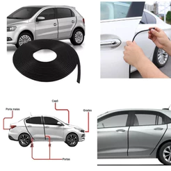 Borracha Protecao borda Porta de Carro e Bordas Veiculo - Universal - COM COLA-10 metros