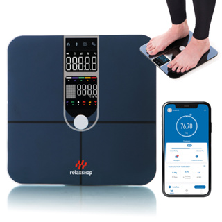 BALANÇA DIGITAL BIOIMPEDÂNCIA CORPORAL BIO PLUS PRETA em Oferta na Shopee