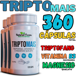 TRIPTOMAIS - Triptofano - magnesio Quelato - Vitamina B3 niacinamida 120 capsualas original em Oferta na Shopee