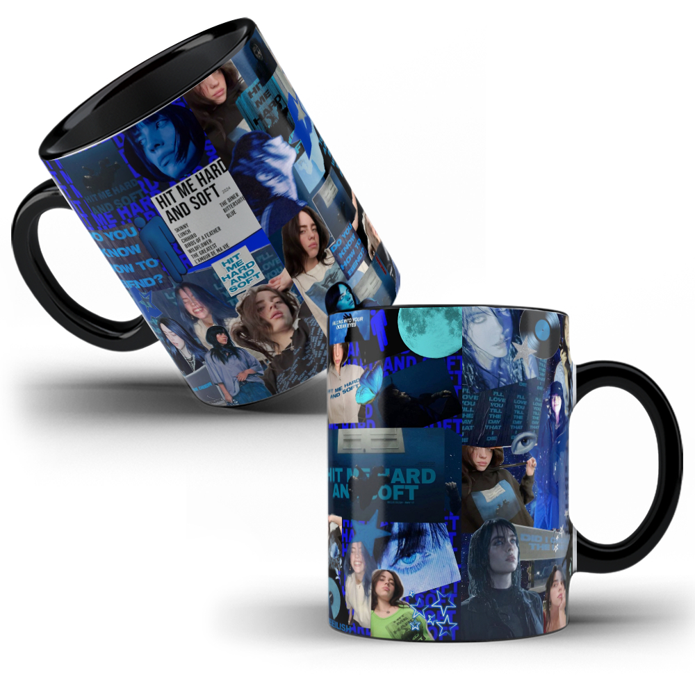 Caneca Porcelana Personalizada Fotos Billie Eilish - Hit Me Hard and Soft em Oferta na Shopee