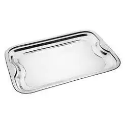 Bandeja Travessa Garçom Redonda 40 Cm Aço Inox Restaurante Retangular