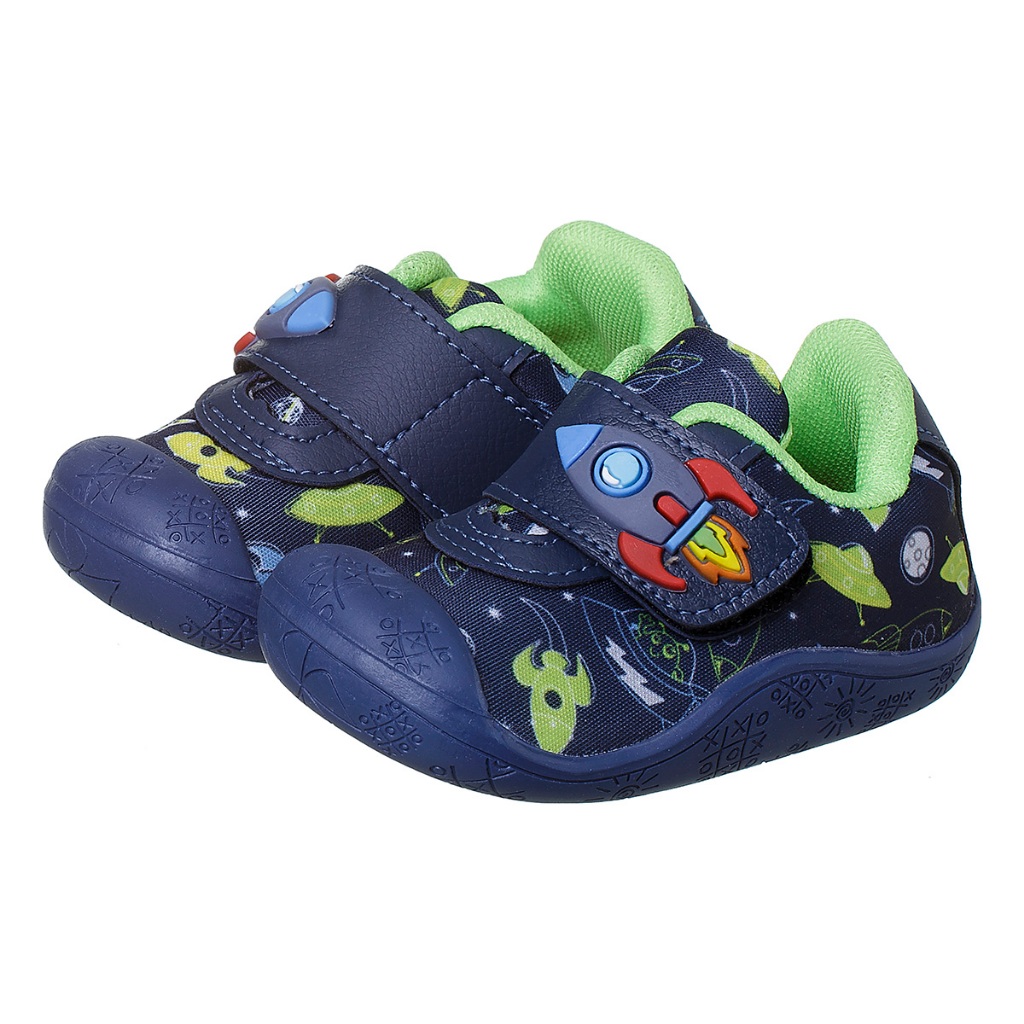 Tênis Meia Bebê Menino Sola Antiderrapante Foguete Marinho Kidstep em Oferta na Shopee