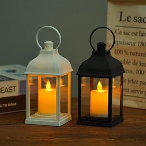 Lanterna Vintage Decorativa LED Vela Cintilante Lampião Marroquina Efeito Chama 21CM