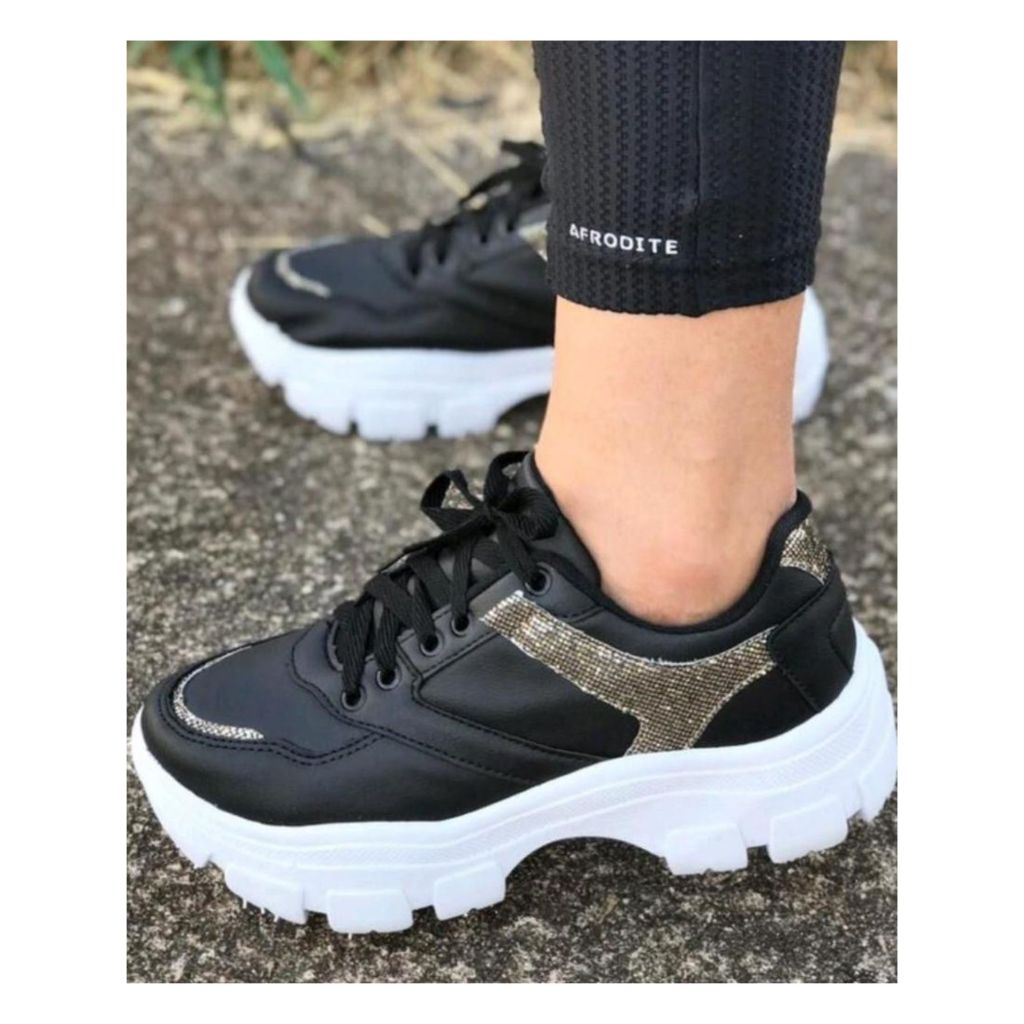 Estilo Blogueira: Tênis Feminino Plataforma Chunky Adulto, Conforto Incomparável em Cada Passo! em Oferta na Shopee