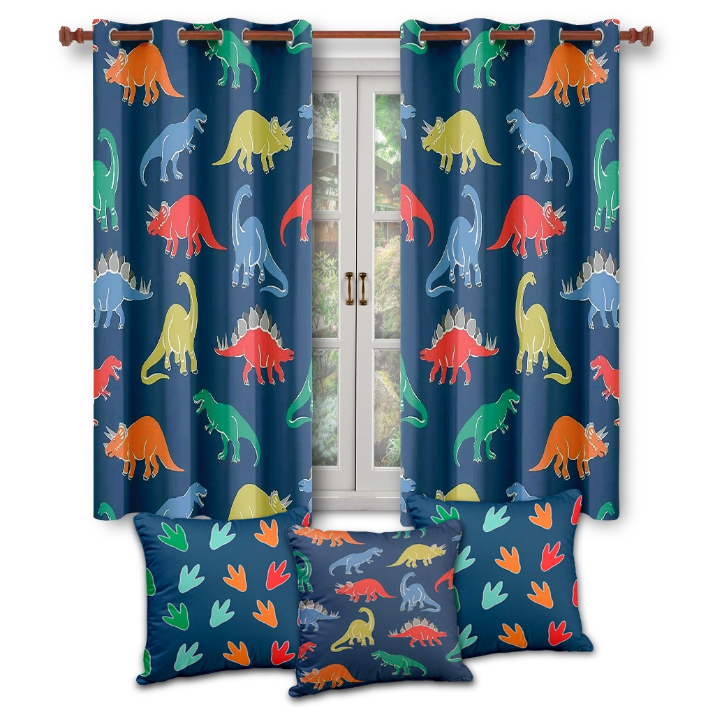 CORTINA INFANTIL QUARTO DE BEBÊ MENINO DINOSSAURO DINO BABY DECORAÇÃO QUARTO JANELA