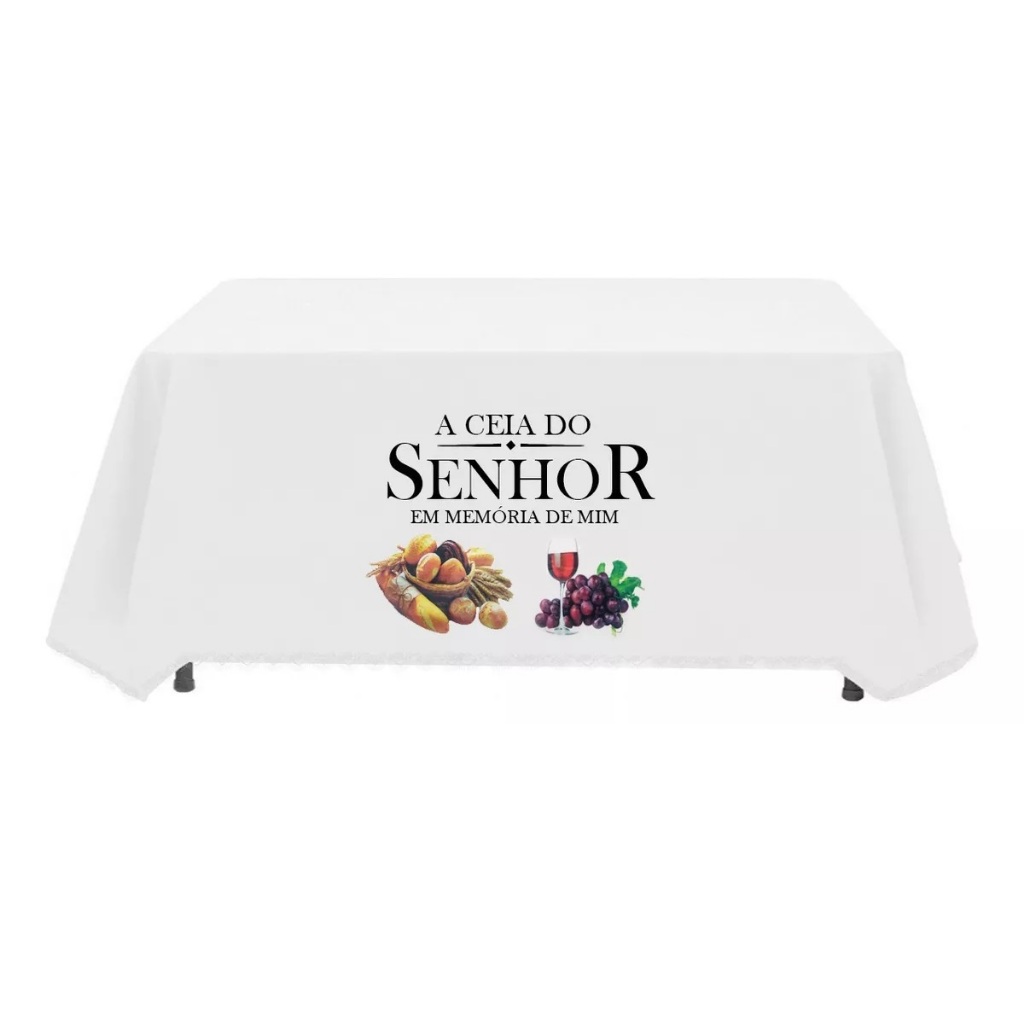 Jogo De Toalhas Para Santa Ceia Com 4 Peças Osford Igreja Pão Suco