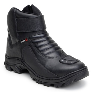 Bota Motociclista Couro Legitimo, Palmilha Gel, Sola Borracha em Oferta na Shopee