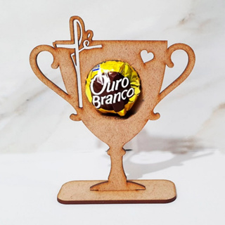 Kit Lembrancinha Porta Bombom Troféu Fé Igreja Celebração Mdf em Oferta na Shopee