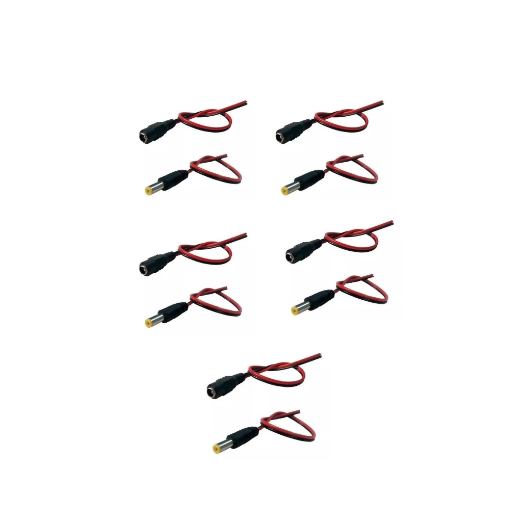 Kit 20 Conector Cabo Fio Rabicho P4 (10 Macho + 10 Fêmea)