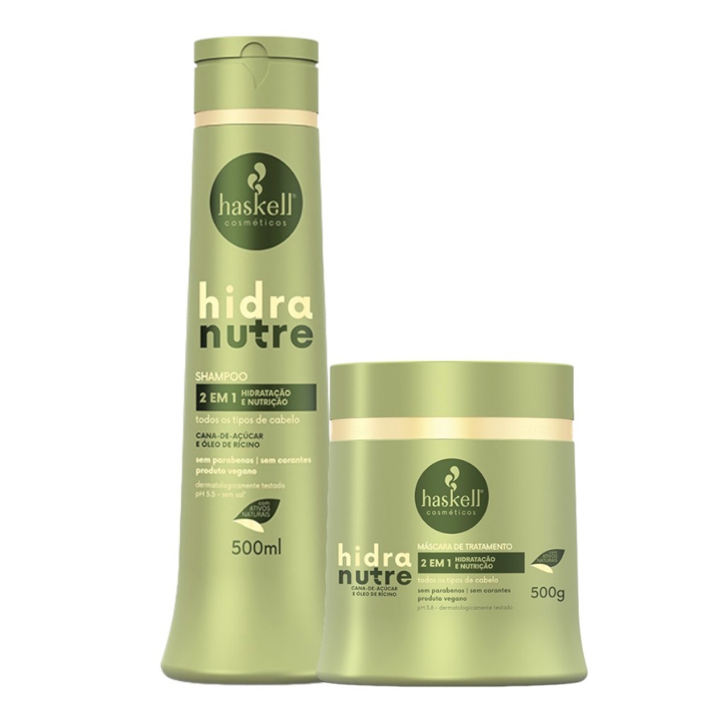 Kit Haskell Hidra Nutri Shampoo 500ML + 1 Mascara  500ML