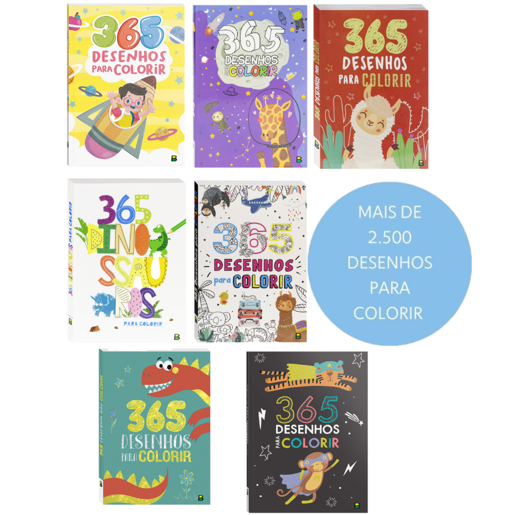 Livros 365 Desenhos para Colorir - Todo Livro (Kit Com Mais 2.500 Desenhos Para Colorir)