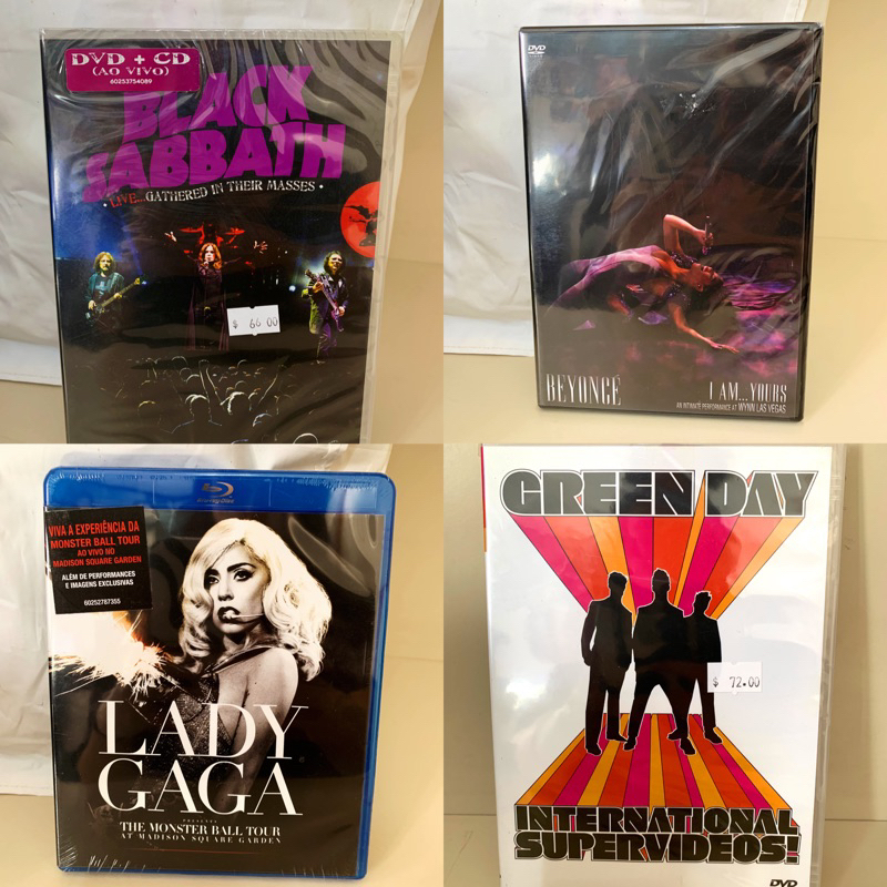 DVDS ARTISTAS INTERNACIONAIS ORIGINAIS LACRADOS NO PLÁSTICO SHOWS TURNÊS ( BEYONCÉ, LADY GAGA, TAYLOR SWIFT )