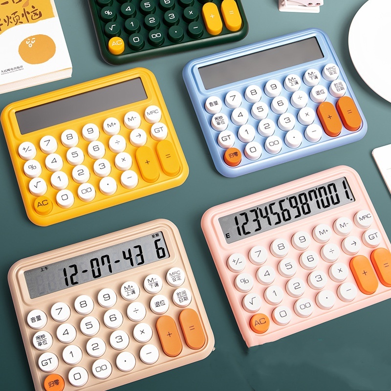 Calculadora Com Teclado Mecânico Com Visor Grande Resistente