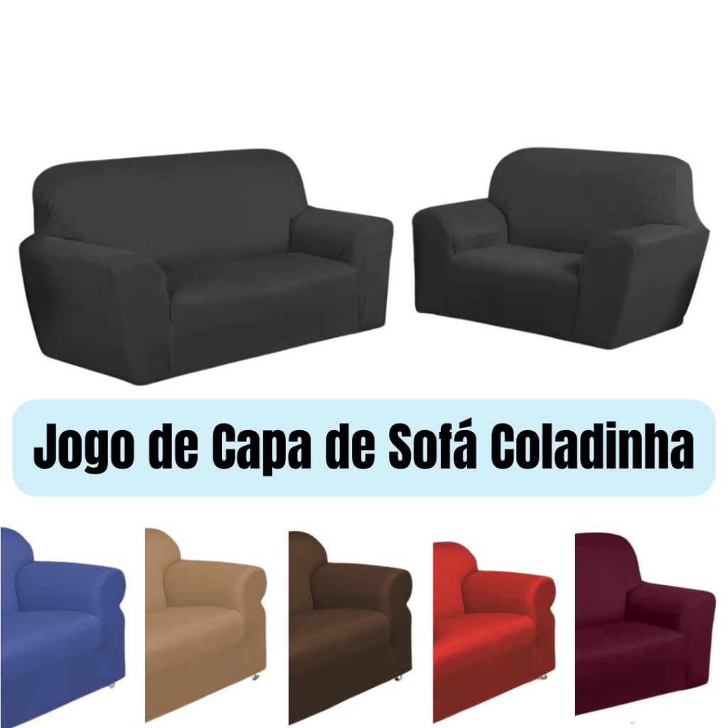 CAPA DE SOFA COLADINHA DE 3 E 2 LUGARES