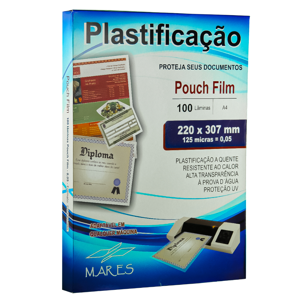 Plástico para Plastificação A4 - 100 Folhas 0,05mm