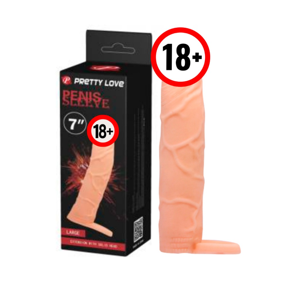 Capa Peniana Extensora 18cm x 3,6cm com Anel para Escroto - Pretty Love