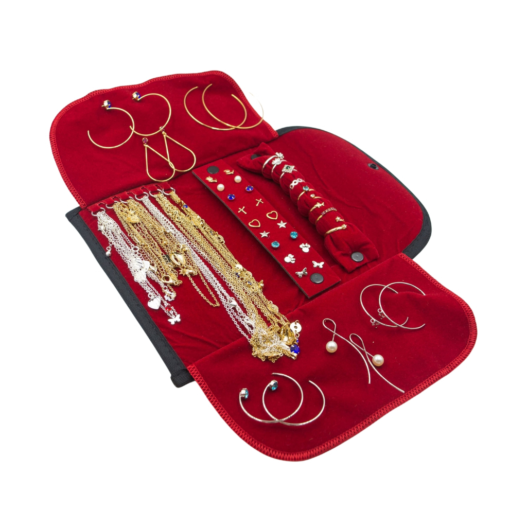 Kit Semi Joias 80pçs + Mostruário Porta Joias Para revender Atacado Ouro 18k e Prata