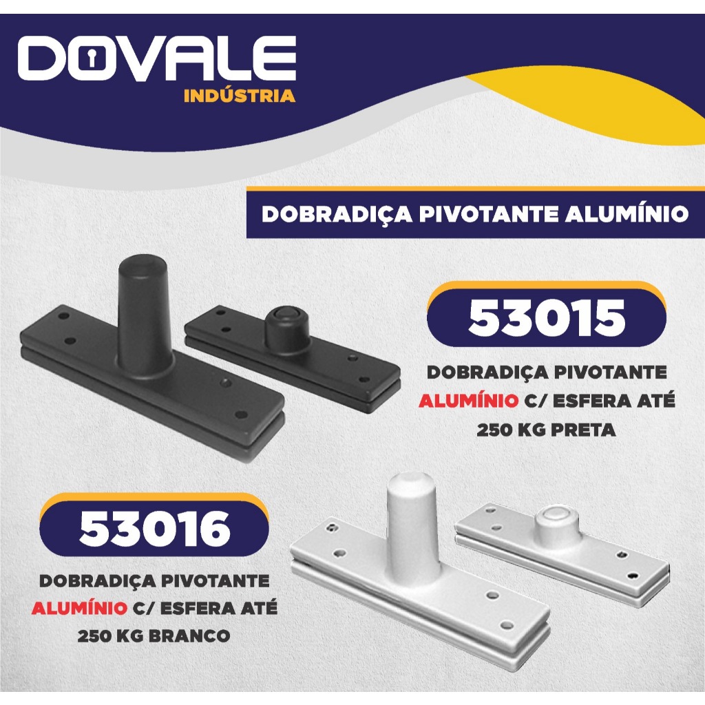Dobradiça Pivotante Alumínio C/ Esfera até 250 KG Preta · foto 2