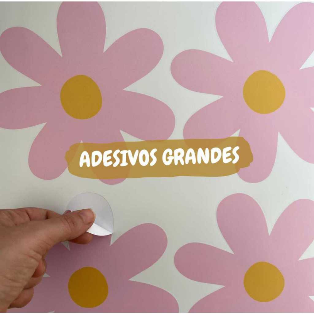 Kit Adesivo de Parede Margaridas - Papel de Parede Infantil Quarto de Menina - Adesivo de Parede Infantil Mardarida