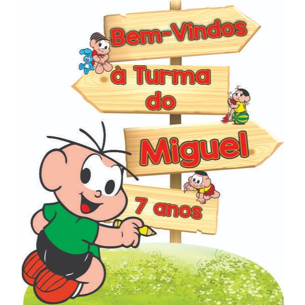 1 DISPLAY PLACA TURMA DA MONICA PERSONALIZADA 80CM