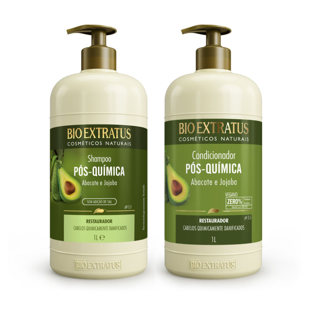 Kit Pós-Química Shampoo e Condicionador Bio Extratus - 1L Restauração