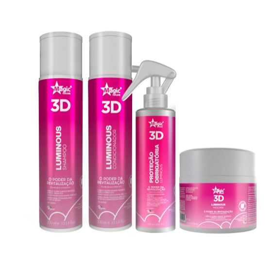 Magic Color 3D Luminous Kit Completo 4 Itens - O Poder da Revitalização e Reposição de Nutrientes