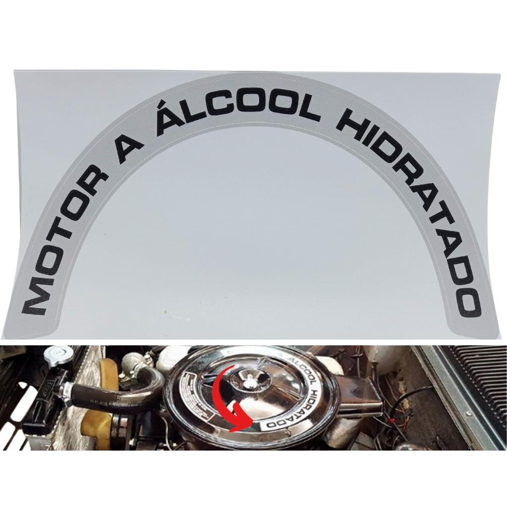 Adesivo Filtro De Ar - Motor A Álcool Hidratado - (Chevette / Opala / Caravan /Comodoro) - Padrão GM