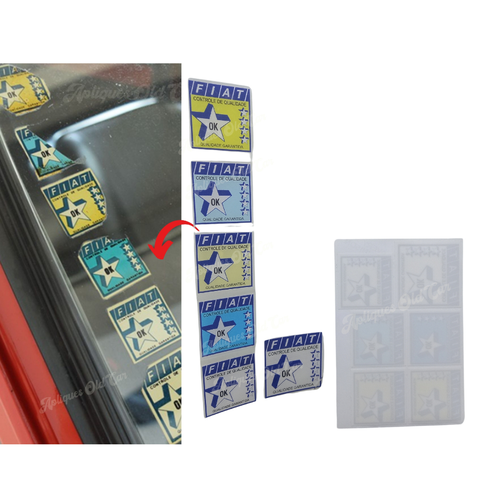 ADESIVOS SELOS CONTROLE DE QUALIDADE FIAT LINHA 147 A PARTIR DE 1984 / OGGI, PANORAMA, FIORINO, CITY em Oferta na Shopee