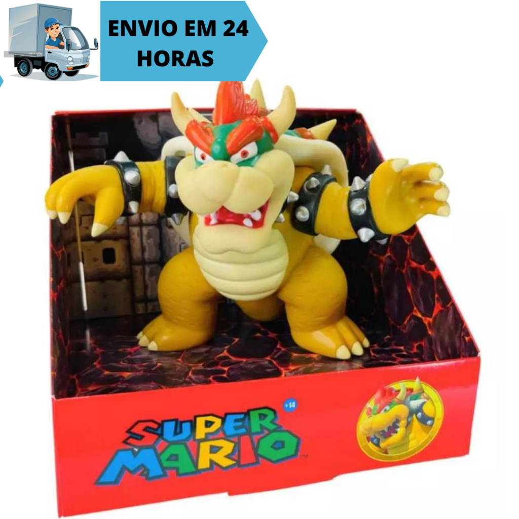 Boneco Bowser Rei Koopa Super Mario Bros Articulável 22cm Super Size Action Bowser Figure Collection Original