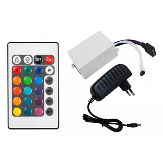 Controle + Controladora + FONTE 12v 2a Bivolt Para Fita Led Rgb 5050 3528 em Oferta na Shopee