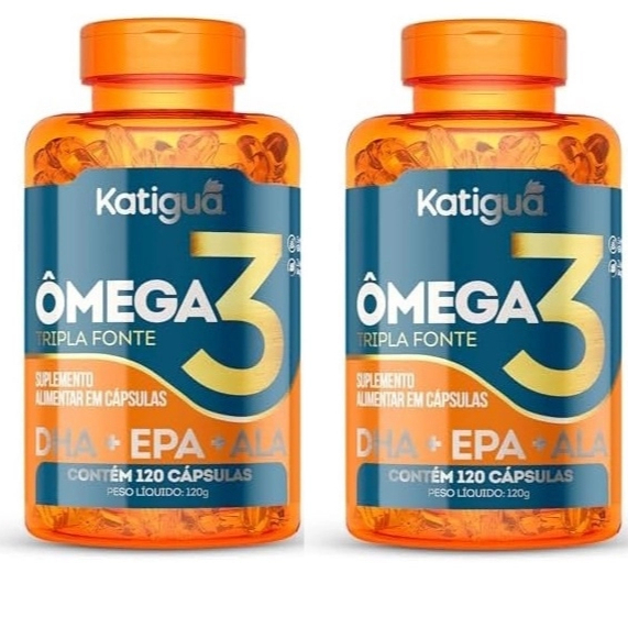 Kit 2 unidades Ômega 3 Tripla Fonte Katiguá 120 cápsulas cada em Oferta na Shopee
