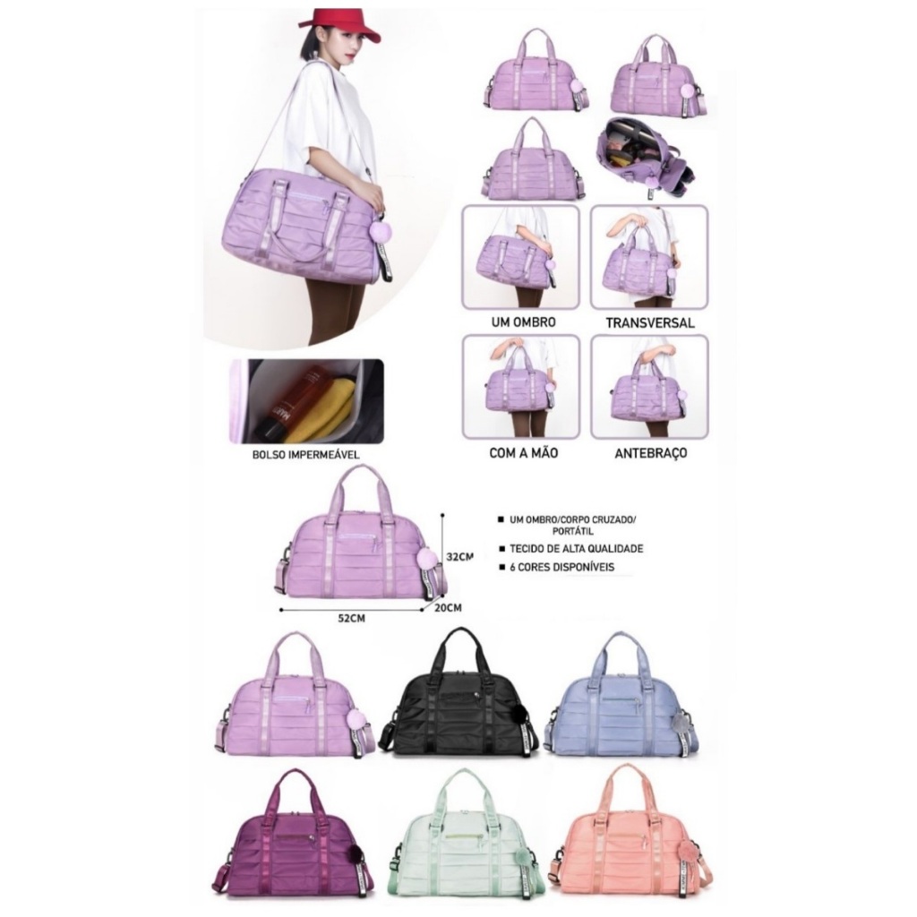 Imagem Mochila Bolsa de viagem impermeavel de grande capacidade bolsa de ombro de fitness esportiva Com acessório