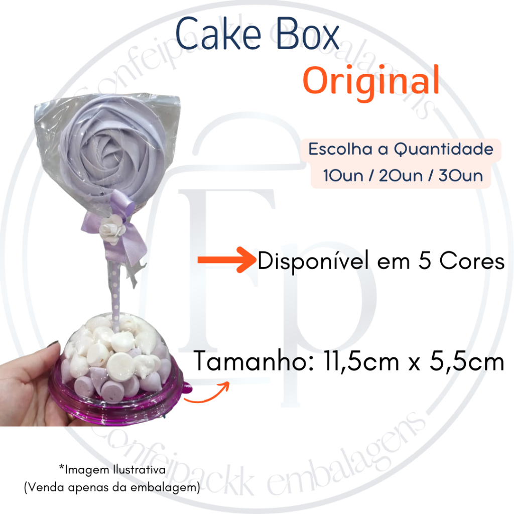 10un 20un ou 30un de Cake Box / Centro de mesa - Flip Festas