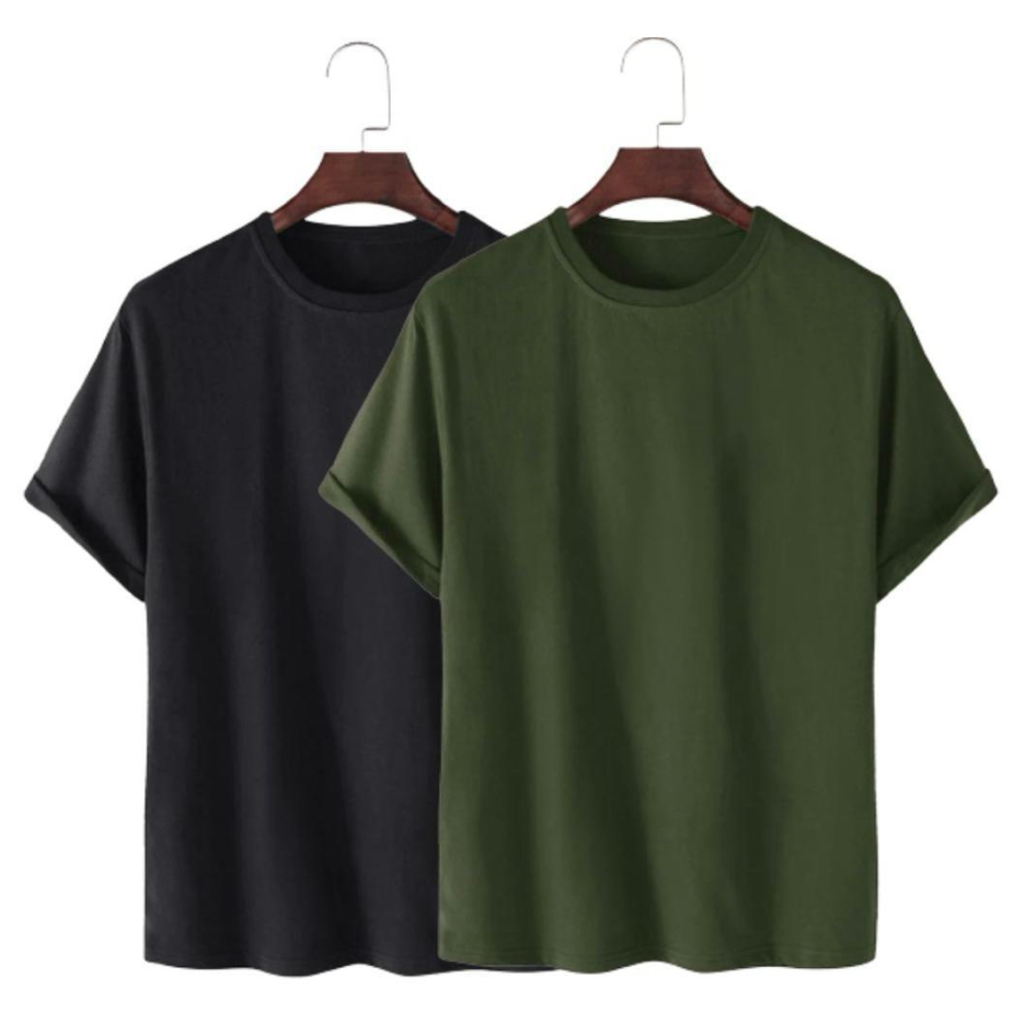 Kit C/2 Camisetas Masculinas  Basicas gola ribana costura ombro a ombro Camisa Slim 100% Algodão 30.1 Cores diversas