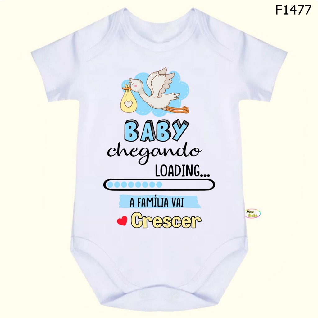 Body bebê Frases Baby Chegando Loading... A Família Vai Crescer SF1477 em Oferta na Shopee