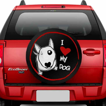CAPA DE ESTEPE FORD ECOSPORT FIAT DOBLO 08 VW CROSSFOX 08 CITROEN AIRCROSS 08 GM SPIN ESTAMPADO LOVE DOG COM CADEADO CARRHEL 480