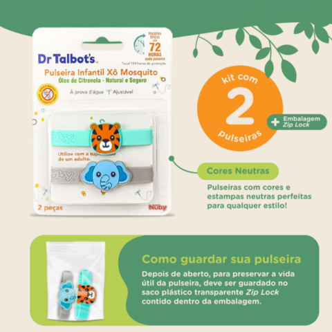 Repelente Nuby Pulseira  Infantil xô mosquito  02 unidades  calor esta de volta proteja seu  filho dos mosquitos