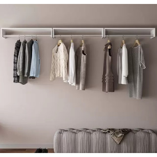 Cabideiro de parede 50cm Arara de Roupas Quarto Closet Branco