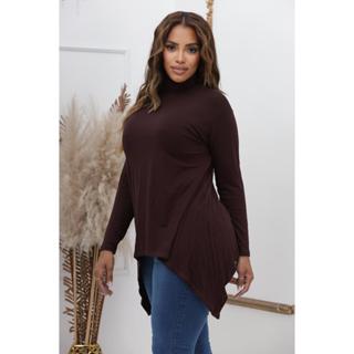 Blusinha Feminina  Assimétrica Blusa Tapa BumBum Manga Longa De Ponta
