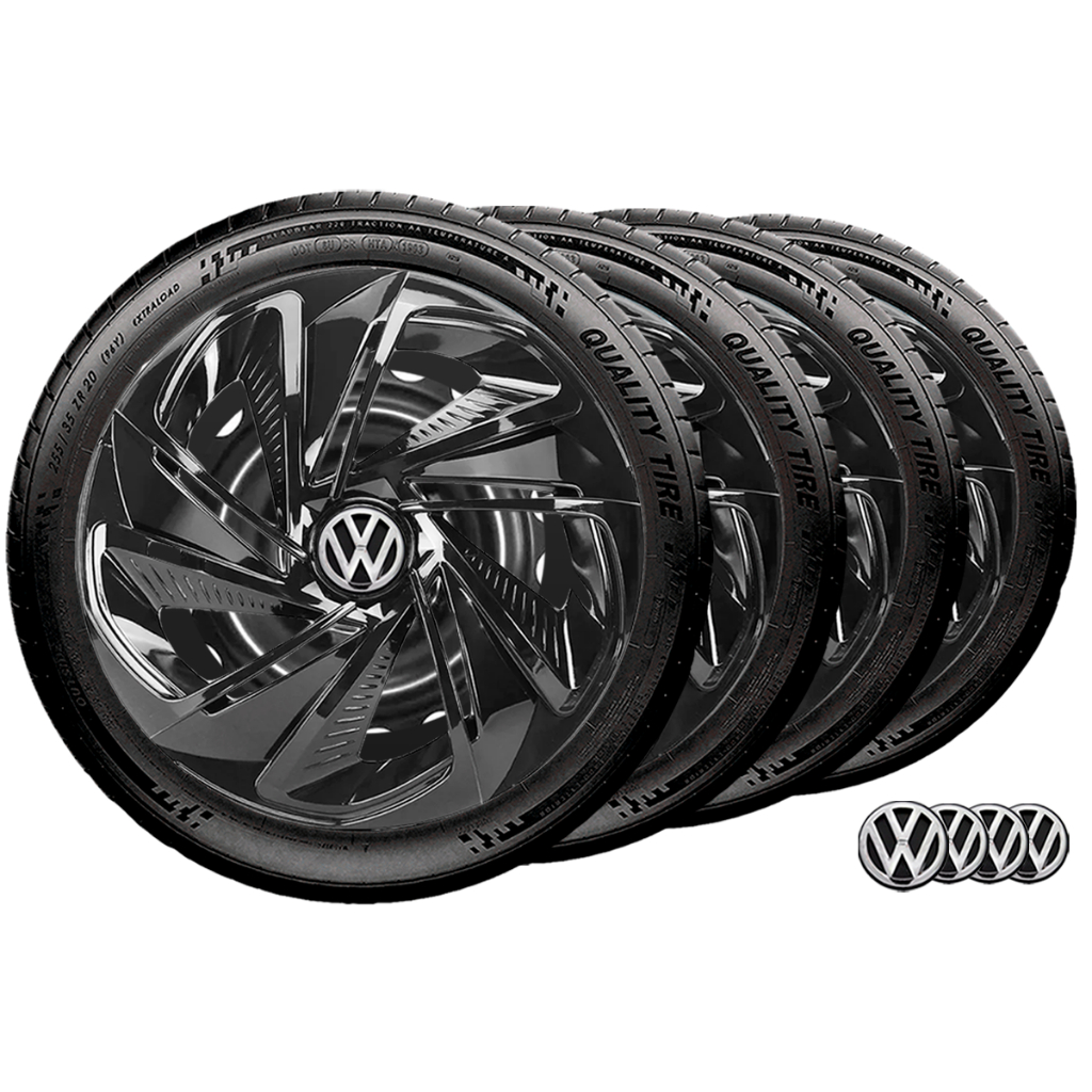 Jogo 4 Calota Nitro Black Aro 14 Vw Fox Crossfox Spacefox