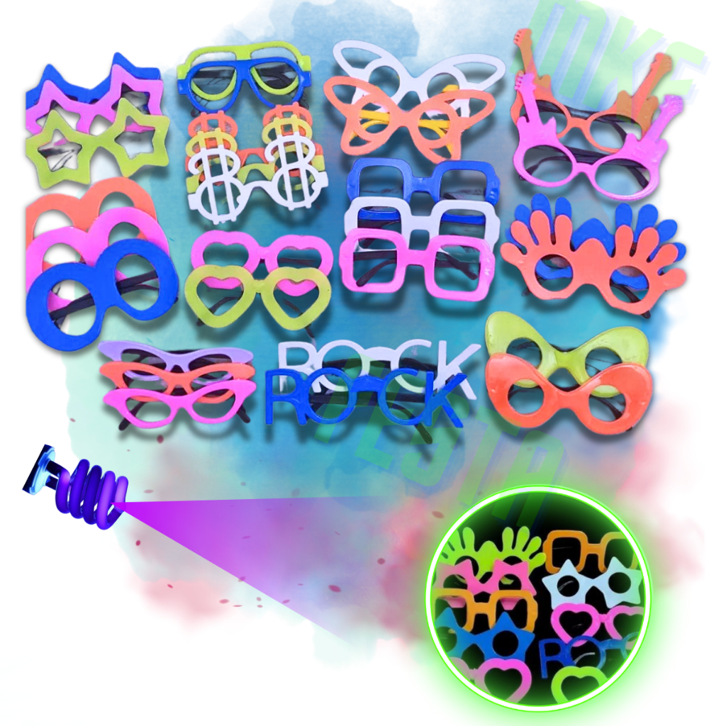 Kit 20 Oculos Neon Divertidos Sortidos Para Festa Balada Casamento Aniversario