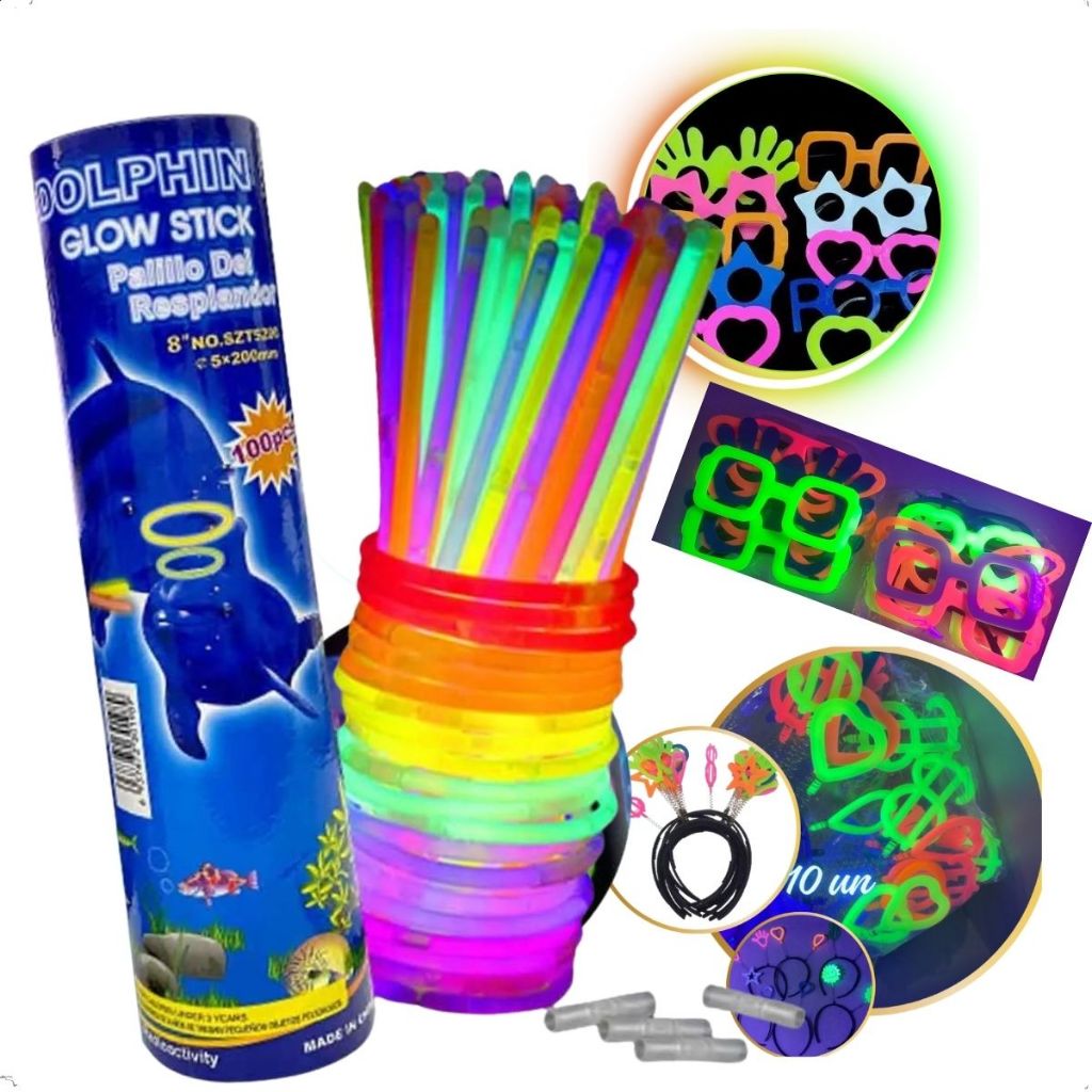 Kit Festa Balada 120 Pecas Casamento Aniversario Oculos Tiara Pulseira Neon em Oferta na Shopee