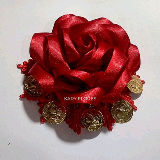 Rosa cigana vermelha com moedas em Oferta na Shopee