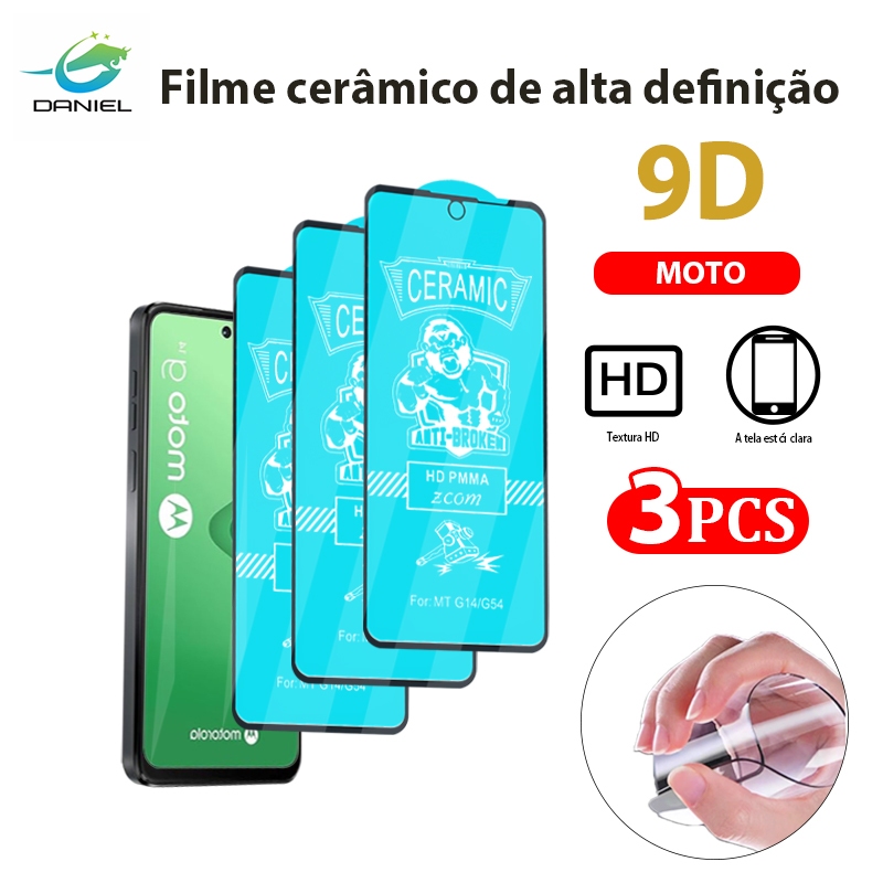 Daniel KIT 3 Membranas cerâmicas HD MOTO G9 G9 PLAY E7 PLUS ONE FUSION G8 POWER LITE E7 E7 POWER Película protetora