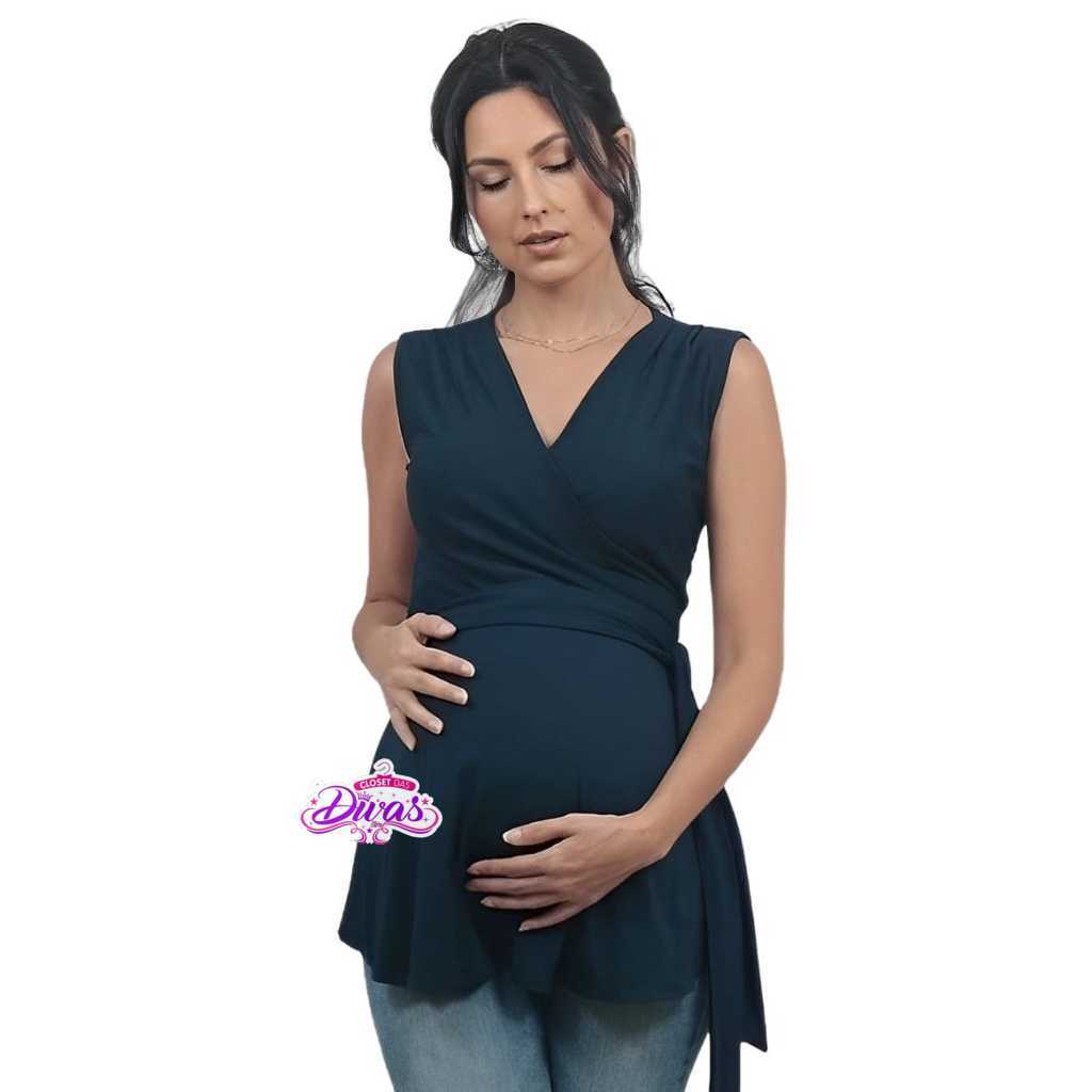 Bata Gestante Amamentação Transpassada Maria em Oferta na Shopee