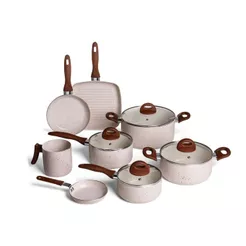 Jogo de Panelas Vanilla Ceramic Life Brinox Smart Plus 8 Peças - Antiaderente