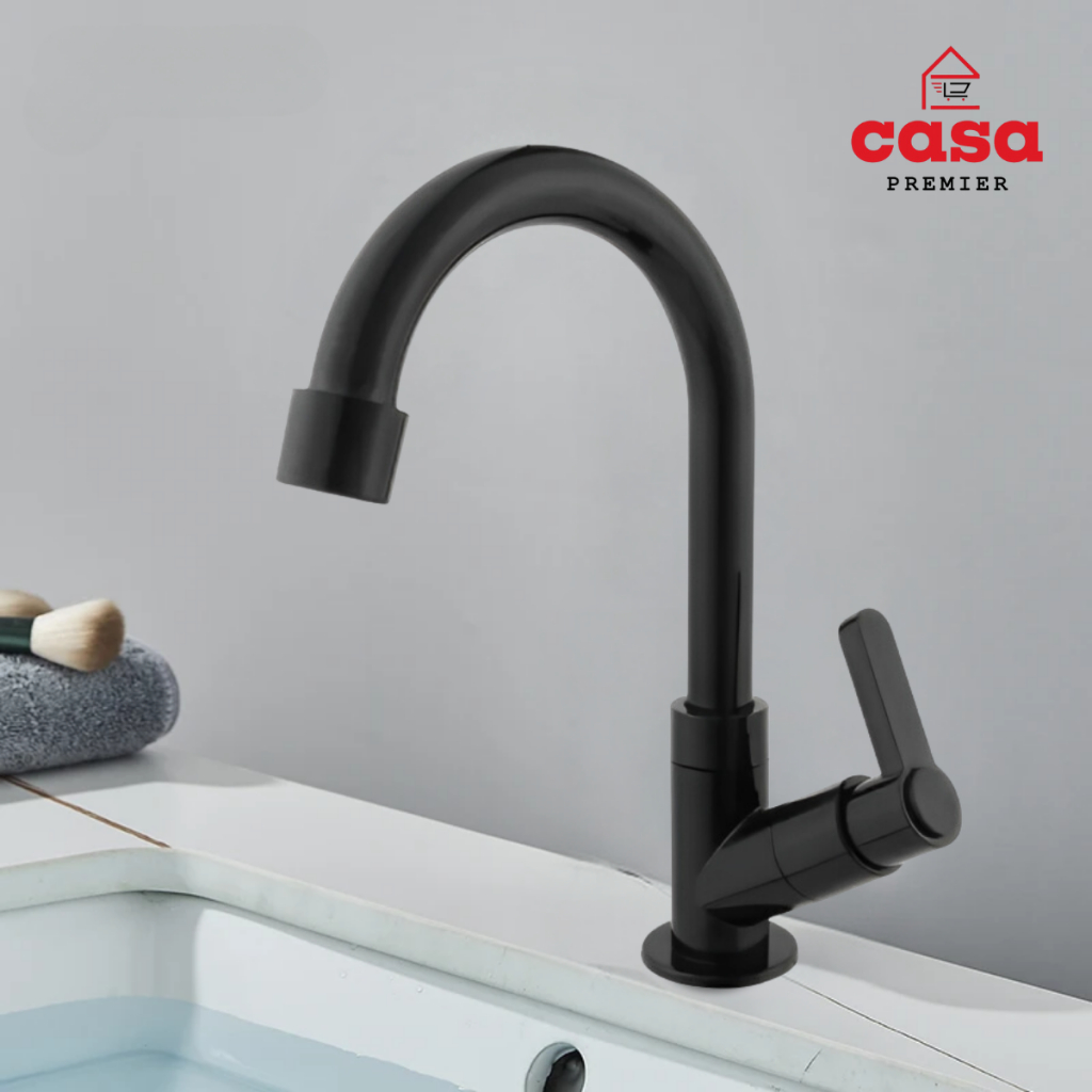 Torneira Abs Bica Movel De Bancada Para Banheiro Toda Preta 1098 C67 - Casa Premier